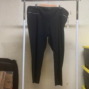 Calvin Klein Women's Black Zip Pockets Modern Essentials Ankle Pants 24W NWT